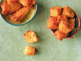macarrão e queijo frito